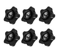 Guduling 6 Pcs 3/8 Female Thread Knob Black,Nylon 5 Star Shaped Threaded Knob,3/8 Inch Star Knobs,for T Track Bolts Jigs Knobs Sawing Machine Drilling Machine Lathe Fixed Length Fixture