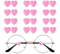 Guduling Heart Eyeglass Ear Grips,24 pcs Cute Heart Eye Glasses Ear Grippers,Silicone Soft Shaped Ears Hooks Holder Stopper for Kids Adults,Stop Glasses from Sliding(Pink）