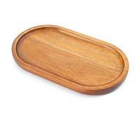 guduling Oval Wood Tray, Small Wood Tray for Kitchen Counter, Oval Acacia Coffee Trays for Home Decor, Wooden Bathroom Trays for Jewelry, Keys & Coins, Serving (Brown)