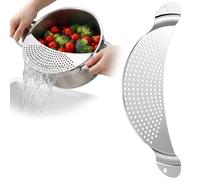 Guduling Pot Pan Strainer,Stainless Steel Pan Strainer,Pots Strainers with Handle, for Universal Stovetop Drain Insert,for Boiling Pasta, Blanching Veggies, Frying & Home Canning Prep