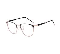 GUDVUE Blue Light Glasses, Computer Reading/Gaming/TV/Phones Glasses for Women/Men, Anti Glare/UV400/Eye Strain, Oval Metal Frame, Rose Gold