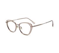 GUDVUE Blue Light Glasses, Ultra Lightweight Oval Computer Glasses for Women/Men, Anti Glare/UV400/Eye Strain, Cat Eye Tea, 49-18-144