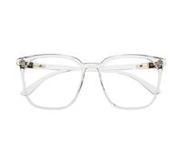 GUDVUE Oversized Blue Light Glasses, 5-in-One Funcition, Computer Reading/Gaming/Phones Glasses, Anti Glare/UV400/Eye Strain, Large Square Frame, Clear PRO