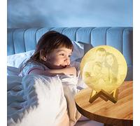 gue Customized Moon Lamp with Photo&Text,3D Printed Moon Night Light Personalized Gifts for Birthday Holidays,Photo Lamp Personalised (Sixteen Colors,12cm/4.72'')