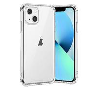 gueche Case for iPhone 13, Crystal Clear Phone Cover, Shock-Absorption, Soft Silicone TPU + Hard Back PC Phone Basic Case, Compatible with Wireless Charger and Bike Phone Holder - Clear