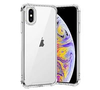 Gueche Case for iPhone XS Max, Crystal Clear Silicone TPU + Hard Back PC Phone Cover, Shock-Absorption, Bike Phone Holder and Wireless Charger Compatible - Clear