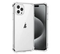 gueche Clear Phone Case for iPhone 15 Pro, Shock-Absorption, Silicone TPU & Hard PC Back, Wireless Charger Compatible
