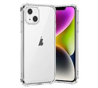 gueche Crystal Clear iPhone 14 Plus Case, Shock-Absorption, Soft Silicone TPU + Hard Back PC, Wireless Charger Compatible, Bike Phone Holder - Clear