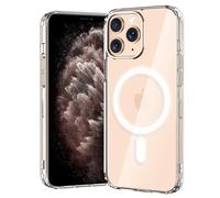 gueche for iPhone 11 pro Case, Compatible with MagSafe, Clear Magnetic Military Grade Drop Protection Anti Yellowing Slim Case - Rugged Shockproof Protective Cell Phone Cover Clear