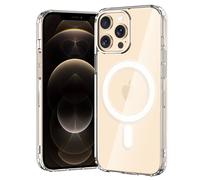 gueche for iPhone 12 pro max Case, Compatible with MagSafe, Clear Magnetic Military Grade Drop Protection Anti Yellowing Slim Case - Rugged Shockproof Protective Cell Phone Cover Clear
