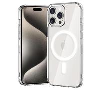 gueche for iPhone 15 pro max Case, Compatible with MagSafe, Clear Magnetic Military Grade Drop Protection Anti Yellowing Slim Case - Rugged Shockproof Protective Cell Phone Cover Clear