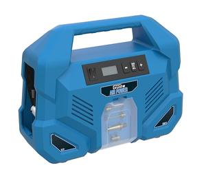 Güde Airpower 12/230 V Dual Drive Compressor 5 Pieces (150 W, Max 8 Bar, 20 L/Min eff. Quantity: Oil and Maintenance Free, 12 V and 230 V Connection, LCD Display, 0.6 m Compressed Air Hose and
