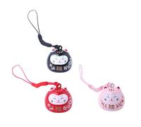 GUEDKIKL 3Pcs Lucky Cat Mobile Phone Strap, Japanese Fortune Lucky Cat Hanging Pendant, Japanese Beckoning Cat Key Rings for Bag Purse Phone Charm