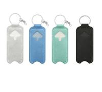 GUEDKIKL 4Pcs PU Leather Chapstick Holder Key Chain, Portable Lipstick Holder with Metal Key Ring Lip Balm Holder Lipstick Storage Bag Protector Sleeve Pouch for Women Girls