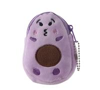 GUEDKIKL Coin Pouch with Keychain Cute Avocado Soft Plush Purses Mini Wallet Girls Kids Money Pouch Cartoon Key Case Bags, Purple, Cute