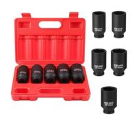 Gueenky 5 Pcs Impact Socket Set 1/2 Inch, 30/32/34/35/36 Impact Wrench Socket Metric 6-Point for Home Car Repair