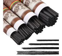 Gueevin 100 Pieces Willow Charcoal Sticks, Willow Charcoal, Soft Black Drawing Charcoal for Sketching and Drawing Art Sketch Artists Supplies, 5.7 Inch in Length (2-4, 4-5, 5-7 mm)