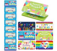 Gueevin 12 Pack Happy Birthday Money Holders with 6 Slots Birthday Cash Gift Envelope Money Card Holders Bulk for Surprise Gifts Ideas Party Supplies, 6 Styles