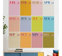 Gueevin 16 x 12 Inches Large Monthly Wall Calendar Reusable Dry Erase Big Calendar for Wall Blank Planner 12 Month No Year Restriction Reserve Grid Planning for Office Home(Fresh Macaron)