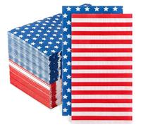 Gueevin 200 Pack American Flag Patriotic Party Napkins 4th of July Party Supplies 250th Anniversary Disposable Paper Cocktail Napkins for Independence Day Election and Veterans Patriotic Decorations