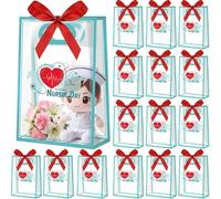 Gueevin 24 Pcs Nurse W ift Bags with Ribbon Nurse Clear Plastic Gifts Bags with Handles Reusable Gift Wrap Tote Bag for Nurses Day W octors Healthcare Hospital Worker Party