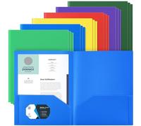 Gueevin 24 Pcs Plastic Folders with Pockets, Back to School Two Pocket Folder Fit Letter Size, Heavy Duty School Business Card Holder for Home Office, 11. 61 x 9. 45 Inches (Multicolored)