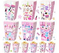 Gueevin 24 Pcs Sleepover Popcorn Boxes Women Makeup Spa Storage Holder Party Container for Birthday Gift Wedding Pajama Slumber Sleep over Party Favors Supplies Decorations