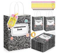 Gueevin 24 Sets Back to School Gift Bags Bulk Pencil Book Paper Bags with Handles Card Welcome Candy Treat Boxes for Students Kids Party Decor Teacher Appreciation Week(2nd Grade Composition Book)