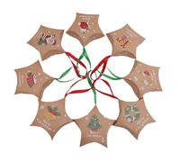 Gueevin 32 Pcs Christmas Candy Gift Boxes 3D Xmas Star Treat Box Small Foldable Holiday Gift Wrap Kraft for Cookies Candy Christmas Party Favor Supplies DIY Making