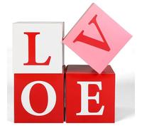 Gueevin 4 Pack Valentines Day Boxes Decor 11.8 Inch Love Red Hot Pink Boxes with Letter Love Heart for Valentines Day Best Friend Princess Party Romantic Proposal Engagement Wedding Party Decoration