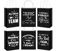 Gueevin 40 Pcs Employee Appreciation Gift Bags Thank You Gift Bags for Staff Social Work Nurse Team Thank You Bulk Holiday Corporate Caregiver(Team,Black)