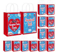 Gueevin 40 Pcs Employee Appreciation Gifts Bulk Thank You Bags CNA Gift Bags Bulk Paper Snack for Staff Teacher Team End of The Year Staff(Surgical Week,Red)