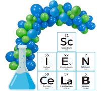 Gueevin 88 Pcs Science Party Decorations Kit Science Fair Bulletin Board for Classroom Colorful Balloon Arch Garland Kit for Lab Week Scientist Choool Educational Theme Subject(Blue)