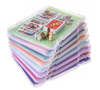 Gueevin A4 Clear File Portable Project Case Plastic Scrapbook Paper Storage Box with Handle Document Case Photo Storage Containers for Magazines Stamps Photos Art Craft,12.4 x 8.6 x 0.8 in(8 Pcs)