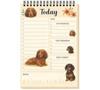 Gueevin Dachshund Gifts To Do List Notepad 8.7 x 6 Inch Big Note Pads 50 Sheets Spiral Work Planner Reminder Christmas Party Gifts for Desk Accessories Office Supplies Women Men Friends