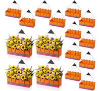 Gueevin Pencil 12 Pcs Shaped Flowers Box Bouquet Flower Gift Box Wedding/baby Shower Arrangements Paper Floral Bag for Florist Bridal Shower Anniversary Party Supplies (Yellow)