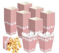 Gueevin Pink 100 Pcs Cielito Lindo Popcorn Boxes Popcorn Boxes with Scalloped Small Mexico Party Favor Bulk for Movie Night Decorations Bridal Baby Shower Party Supplies