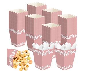 Gueevin Pink 100 Pcs Cielito Lindo Popcorn Boxes Popcorn Boxes with Scalloped Small Mexico Party Favor Bulk for Movie Night Decorations Bridal Baby Shower Party Supplies