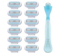 Guegine 12 Pcs Women'S Razor Blades Refills, Compatible with Gillette Venus Smooth Razor, 3 Layer Blade Washable Easy to Replace Deliver an Extra Smooth Shave that Lasts
