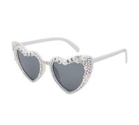 Guegine Bride Sunglasses,Bride to Be Sunglasses Heart Shaped Rhinestone,Vintage Fashion Wedding Hen Party Gift, Bachelorette Party Supplies