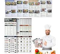 Guegine Diabetes Food Chart Cauliflower Diabetic Food List, Laminated Meal Planner for Diabetics, Planner Low Glycemic Index can Help You Control Your Diet (With 4 Pcs Magnetic Stickers)
