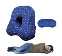 Guegine Spine Alignment Pillow,Side Sleeper Knee Pillow with Eye Mask,Featuring Butterfly-Shaped Concave Design,Orthopaedic Leg Pillows for Sleeping，Evenly Supports the Knees and Thighs (Blue Dot)