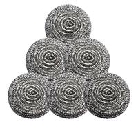 GUEICN Stainless Steel Scrubber Scrubbing Scouring Pad Magic Eraser Sponges Clean Pot Pan and Broiler Rack Steel Wool for Kitchen Bathroom (6Pcs Metal Scrubber)