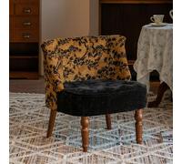 GUEIFD Floral Accent Chair with Solid Wood Legs, Upholstered Fabric Armless Chair Wingback Single Sofa Button Tufted Reading Seat for Living Room, Bedroom(62x64x70cm(24x25x27), C)