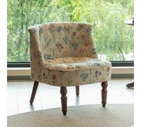 GUEIFD Floral Accent Chair with Solid Wood Legs, Upholstered Fabric Armless Chair Wingback Single Sofa Button Tufted Reading Seat for Living Room, Bedroom(62x64x70cm(24x25x27), A)