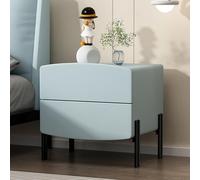 GUEIFD Modern Pu Leather-wrapped Nightstand, Solid Wood Bedside Tables with 2 Drawers & Spacious Top For Small Spaces, Luxury Bedside Cabinet for Bedroom, Living Room(45x40x47cm(18x16x18inch), Cream)
