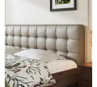 GUEIFD Rectangle Bed Backboard Cushion Faux Leather Upholstered Headboard 4" Thick Tufted Backrest Lumbar Cushion Mid-century Modern Reading Pillow for Bedroom (155x58x10cm(61x23x4), Gray)