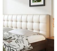 GUEIFD Rectangle Bed Backboard Cushion Faux Leather Upholstered Headboard 4" Thick Tufted Backrest Lumbar Cushion Mid-century Modern Reading Pillow for Bedroom (100x58x10cm(39x23x4), Cream)