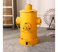 GUEIFD Retro Fire Hydrant Trash Can, Metal Pedal Garbage Bin Heavy-duty Indoor/outdoor Waste Bins with Lid & Inner Bucket for Home Kitchen Park Garden(40x60cm(16x24inch), Yellow)