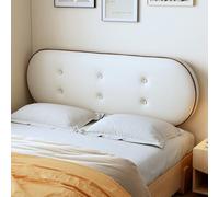 GUEIFD Self-adhesive Faux Leather Headboard Pillow, 3" Thick Reading Backrest Pillow Soft Bed Head Cushion Upholstered Lumbar Support Bolster for Home Hotel(160x55x8cm(63x22x3), Cream)